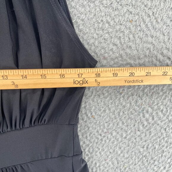 Haani Dress Women Extra Large Gray Bling Neckline Jersey Shirred Sleeveless Knee - Picture 6 of 9